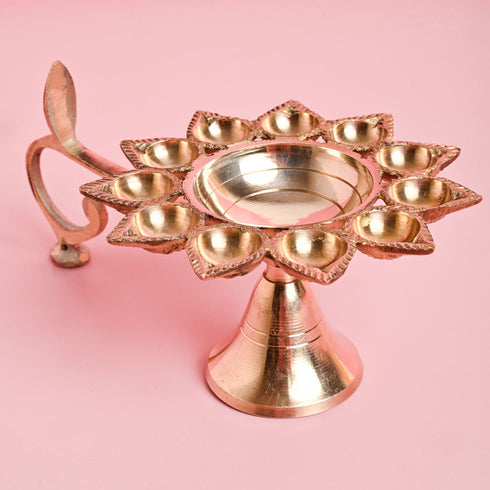 Samskara Home Nitya Pooja Aarti Diya With Handle